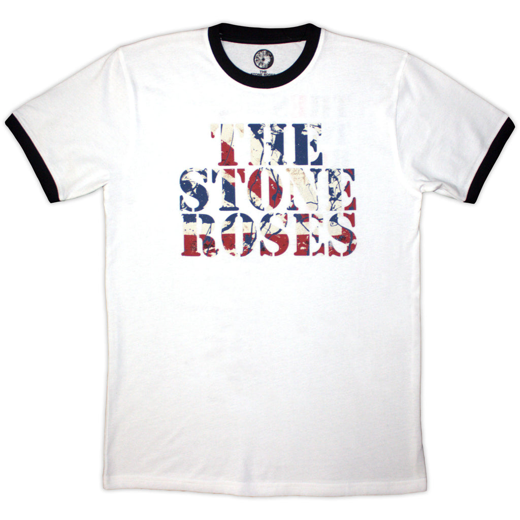 The Stone Roses Unisex Ringer T-Shirt: 2013 Tour Ringer (White) (Back Print)