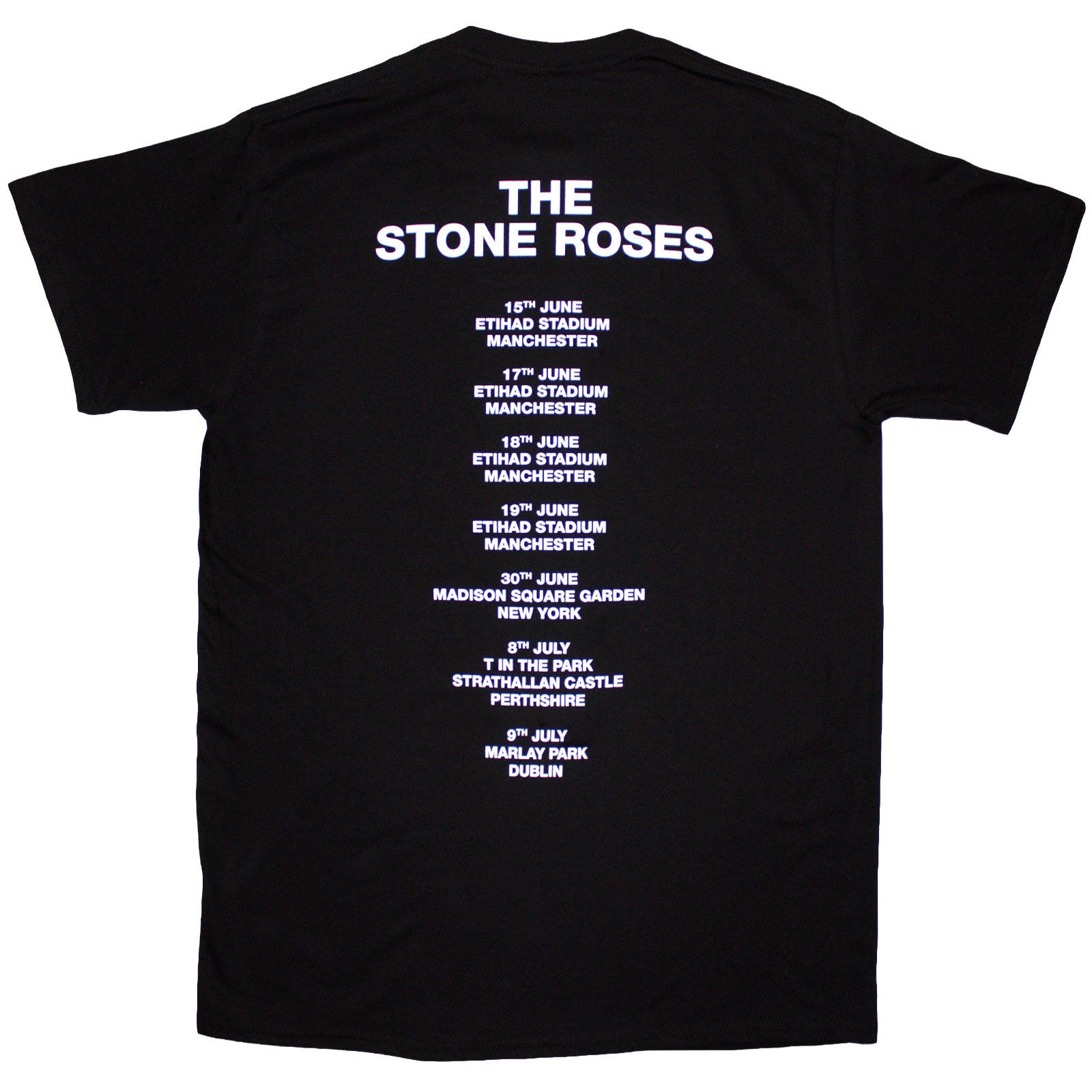 The Stone Roses Unisex T-Shirt: Tour 2016 (Black) (Back Print)