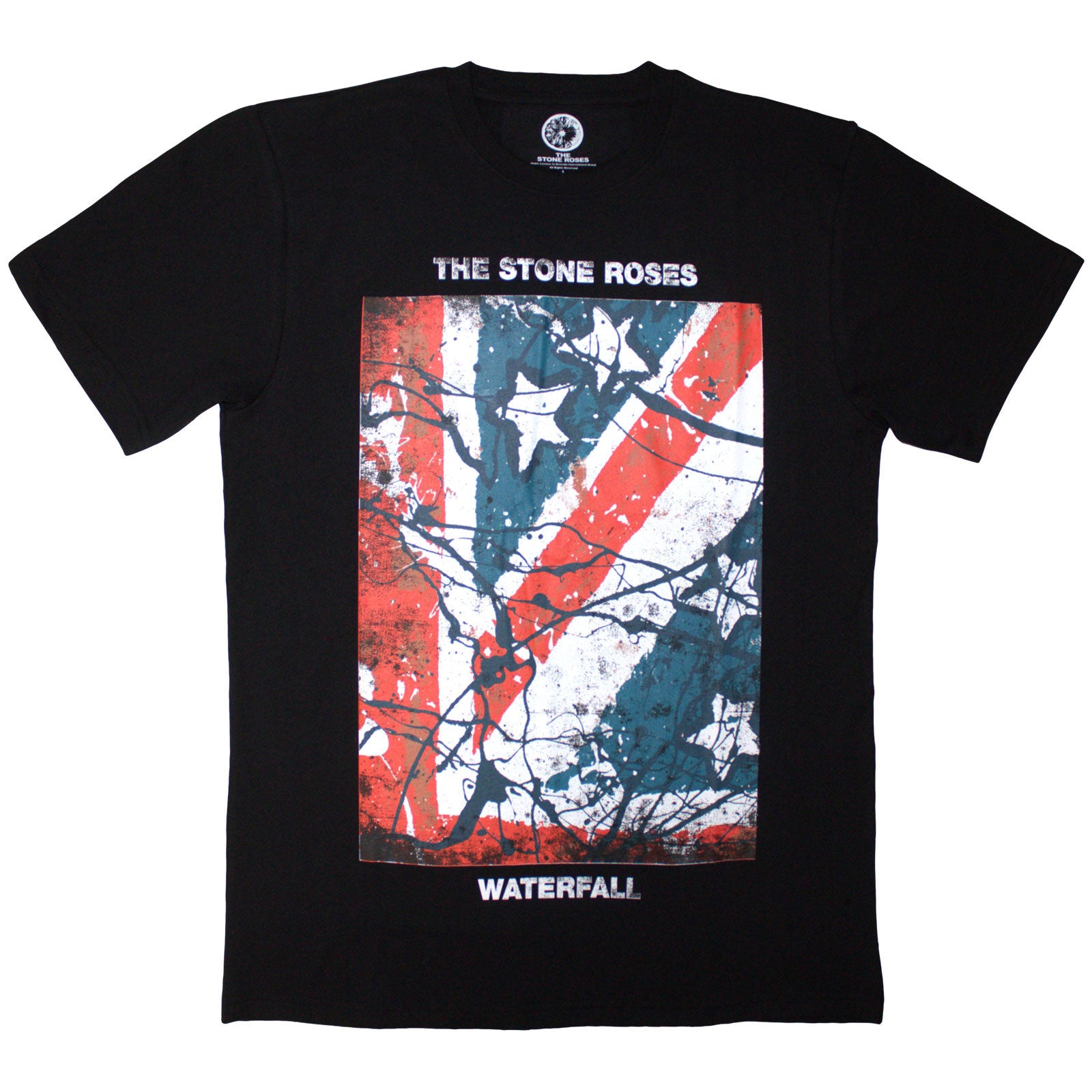 The Stone Roses Unisex T-Shirt: Waterfall (Black) (Jumbo Print)