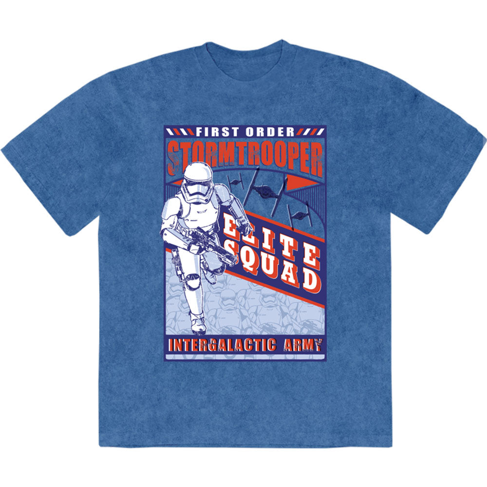 Star Wars Unisex Stone Wash T-Shirt: First Order Elite Squad (Denim Blue)
