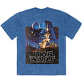 Star Wars Unisex Stone Wash T-Shirt: Luke & Leia Pose (Denim Blue)