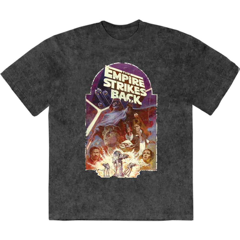 Star Wars Unisex Stone Wash T-Shirt: The Empire Strikes Back Explosion (Black)