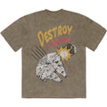 Star Wars Unisex Stone Wash T-Shirt: Destroy Death Star (Green)