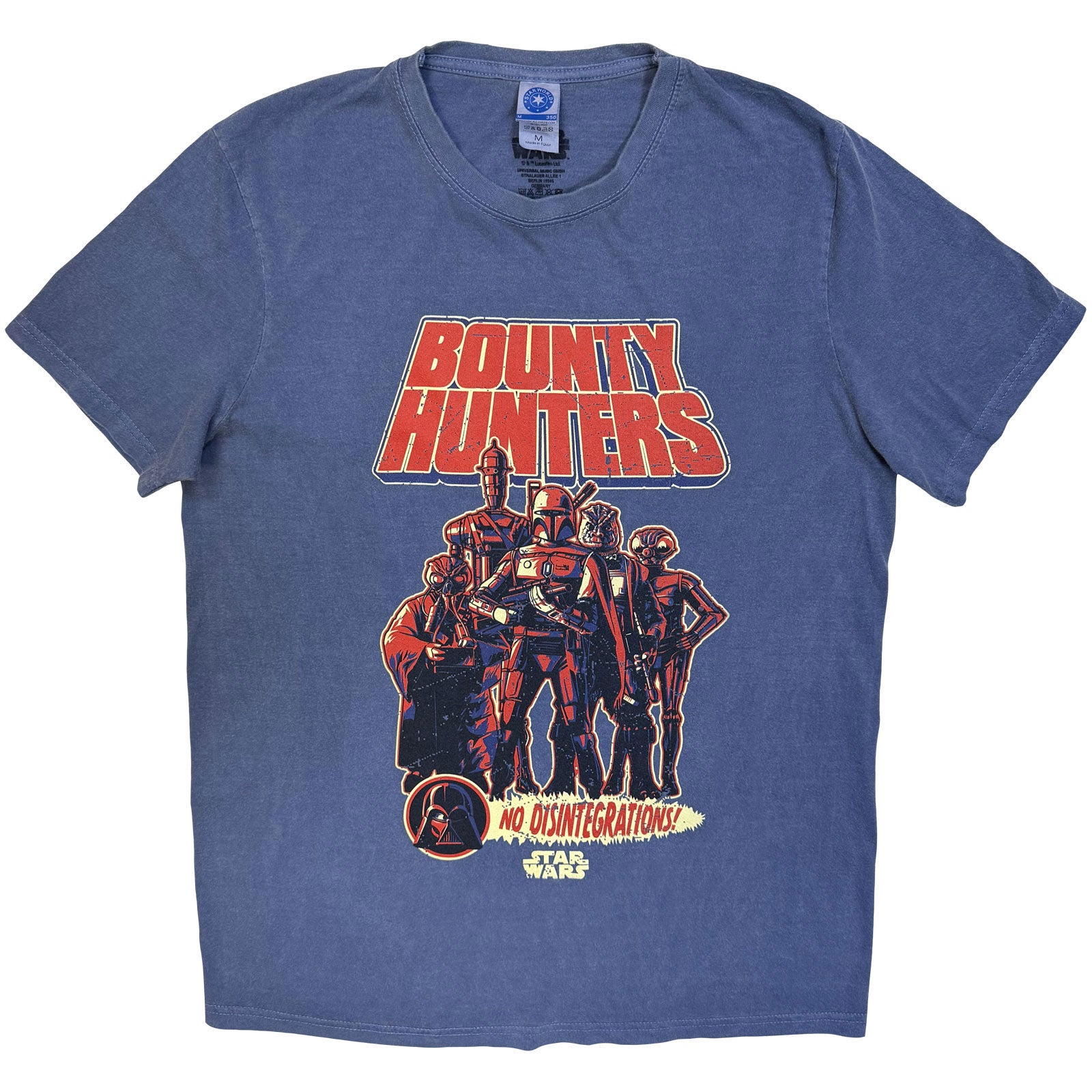 Star Wars Unisex Stone Wash T-Shirt: Bounty Hunters (Blue)