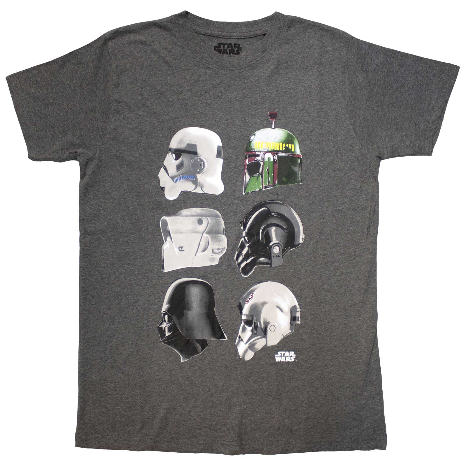 Star Wars Unisex T-Shirt: Helmet Profiles (Charcoal Grey)