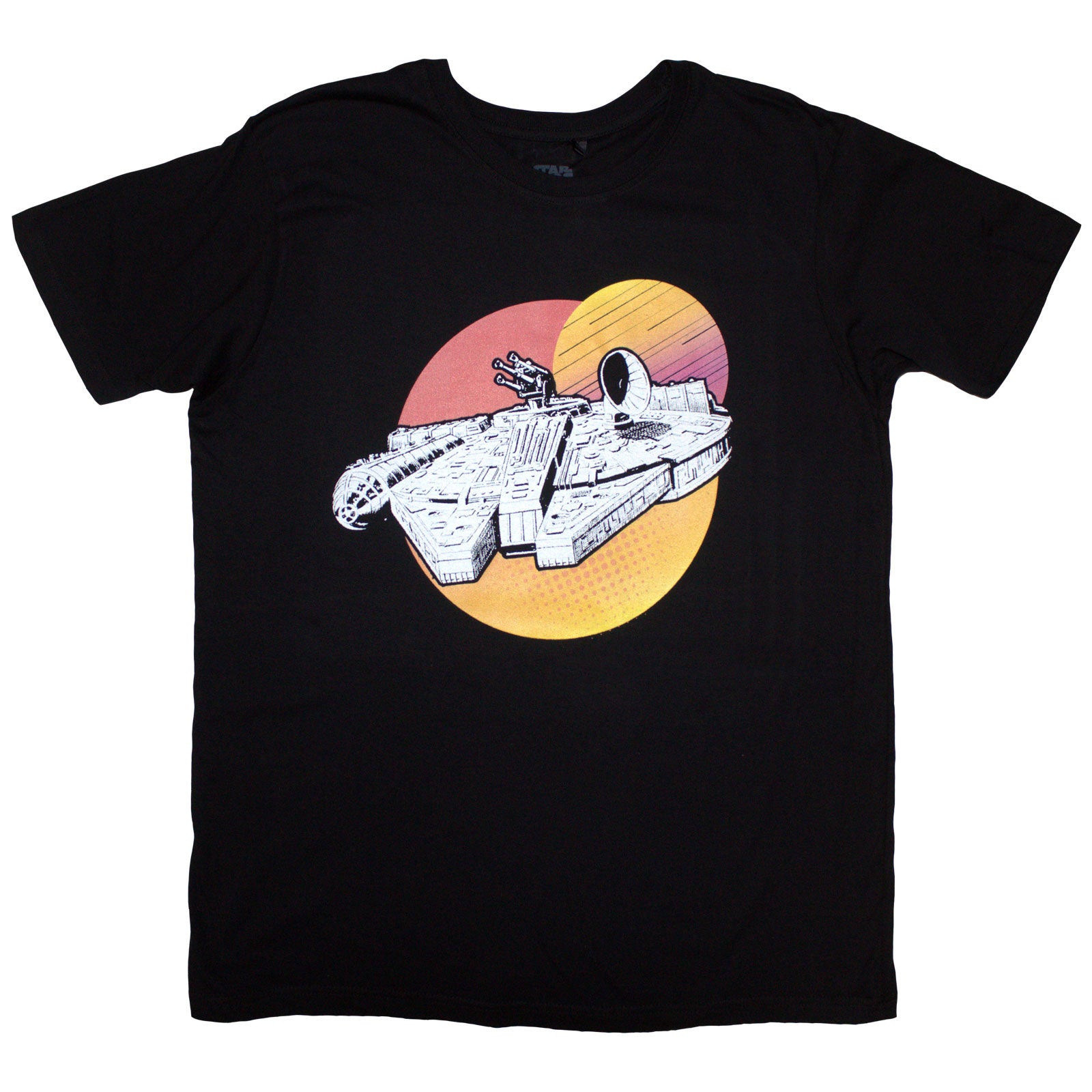 Star Wars Unisex T-Shirt: Millennium Falcon Twin Suns (Black)