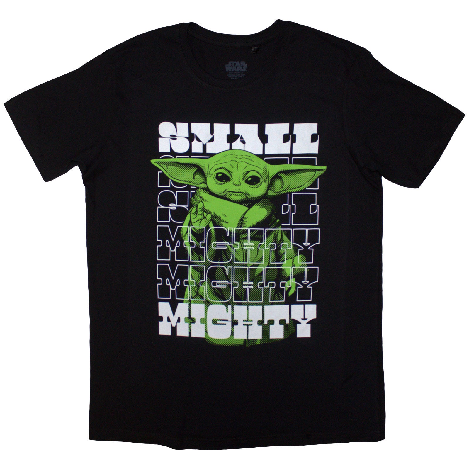 Star Wars Unisex T-Shirt: The Mandalorian Grogu Small & Mighty (Black)
