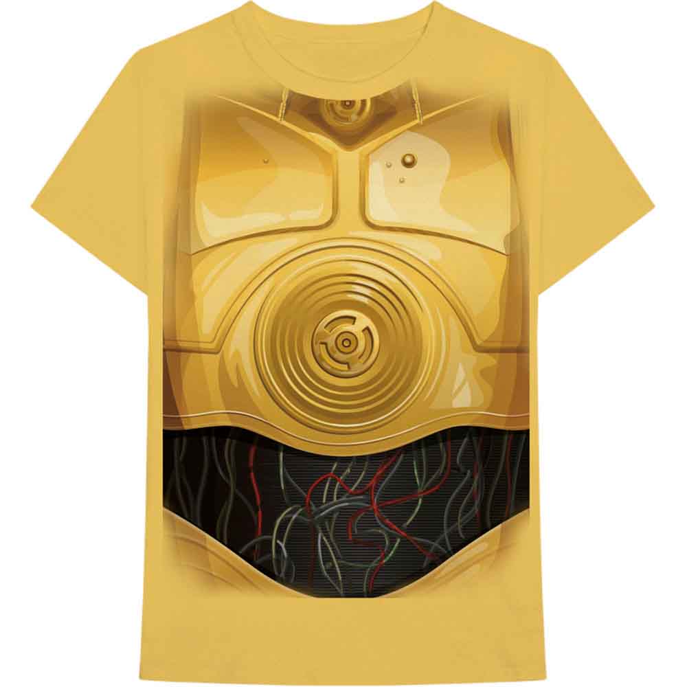 Star Wars Unisex T-Shirt: C-3PO Chest (Yellow) (LOS)