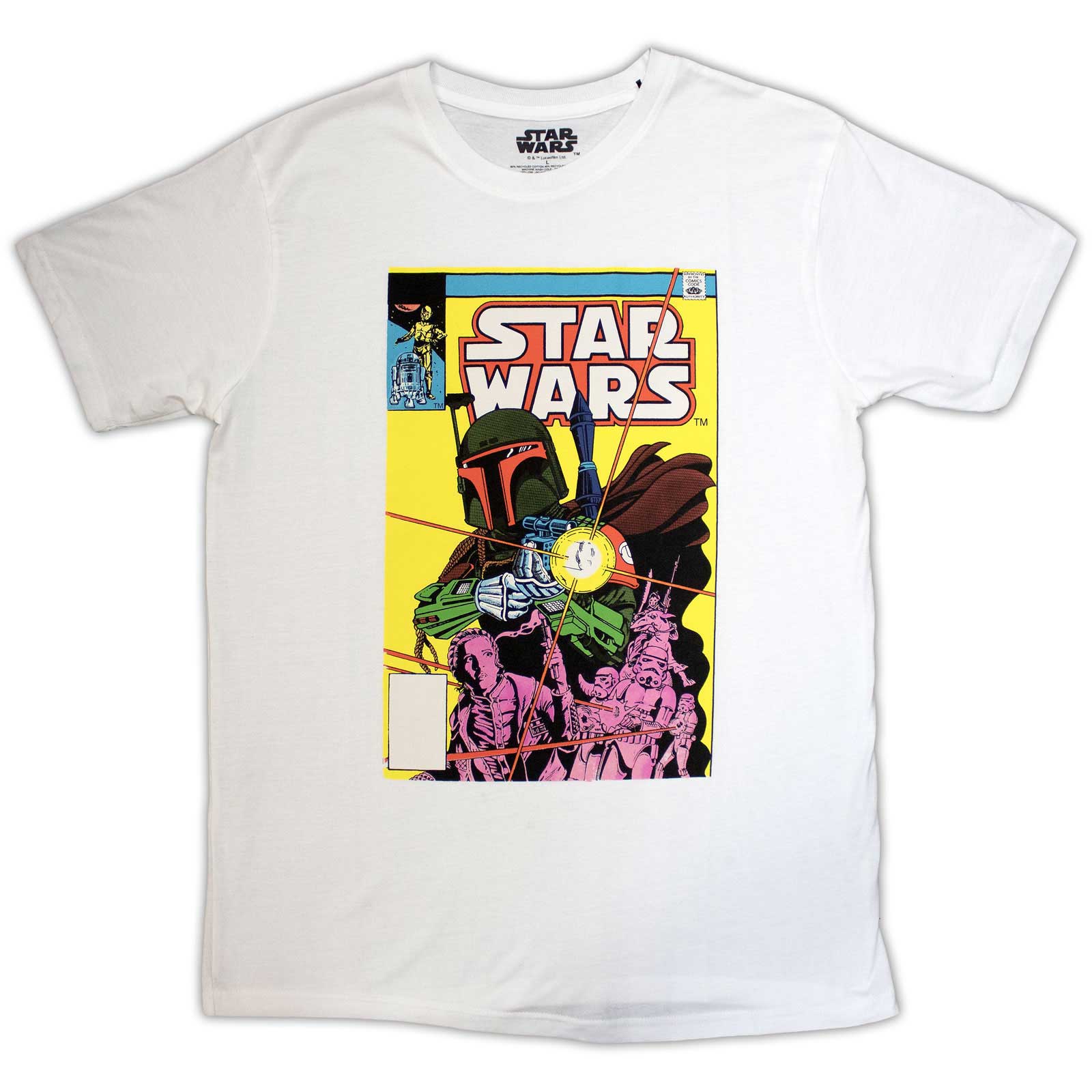 Star Wars Unisex T-Shirt: Boba Fett Comic Cover (White)