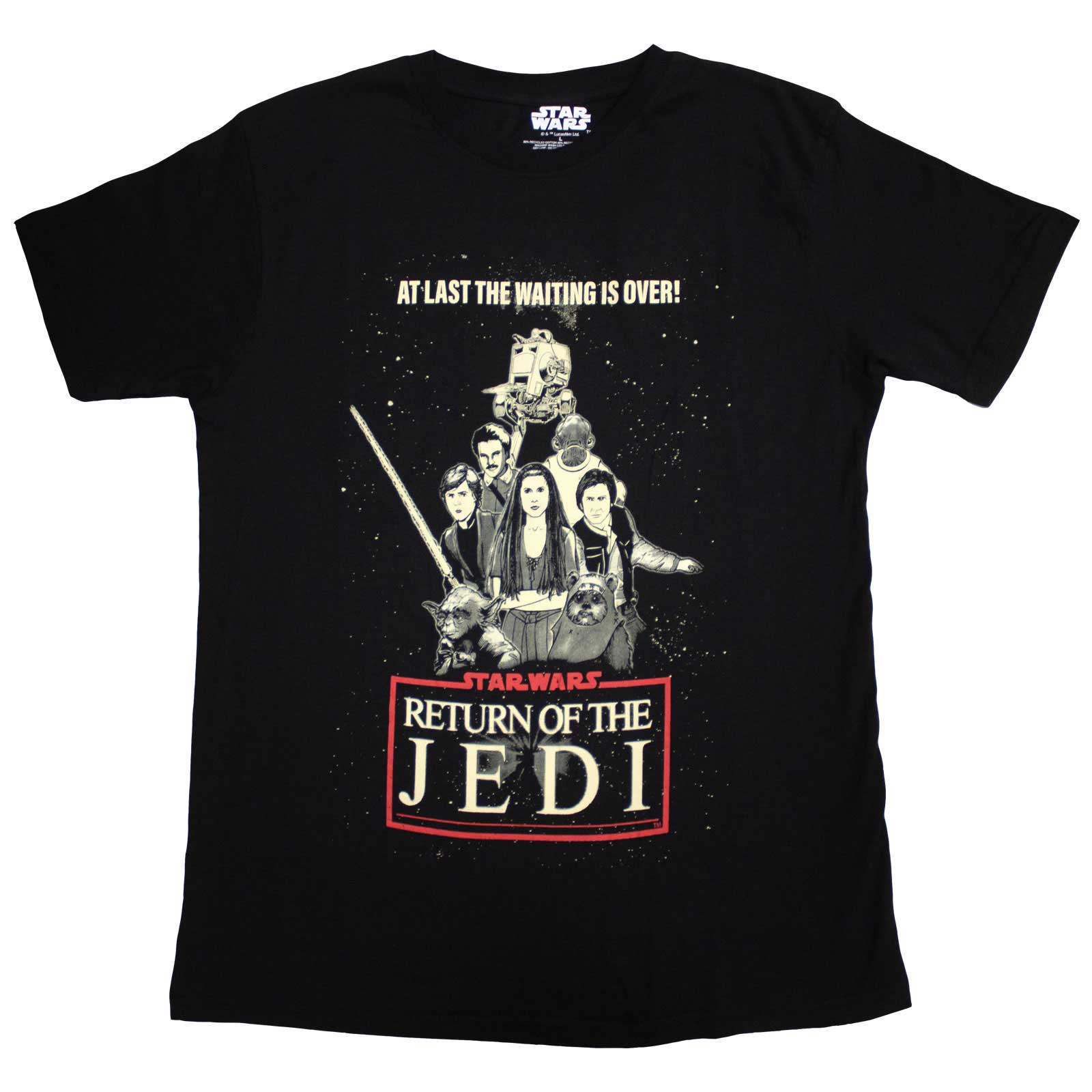 Star Wars Unisex T-Shirt: Return Of The Jedi Waiting Is Over (Black)