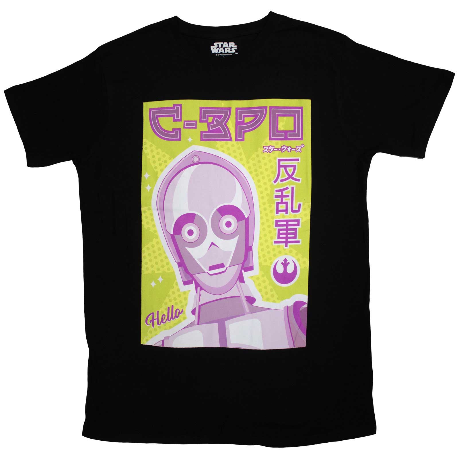 Star Wars Unisex T-Shirt: C-3PO Japanese (Black)