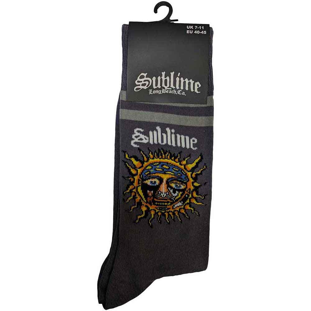 Sublime Unisex Ankle Socks: Yellow Sun (Charcoal Grey) (UK Size 7 - 11)