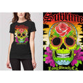 Sublime Ladies T-Shirt: Colour Skull (Black)