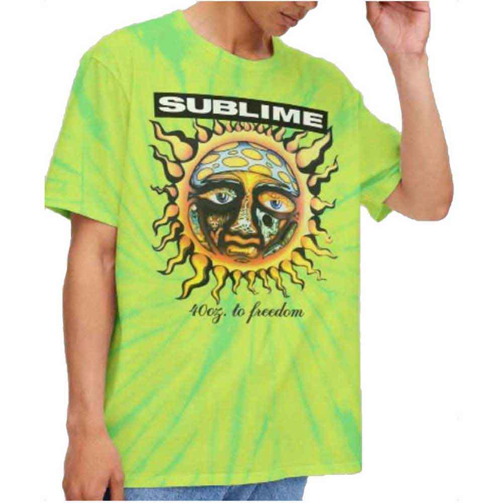 Sublime Unisex T-Shirt: 40oz To Freedom (Green) (Wash Collection)