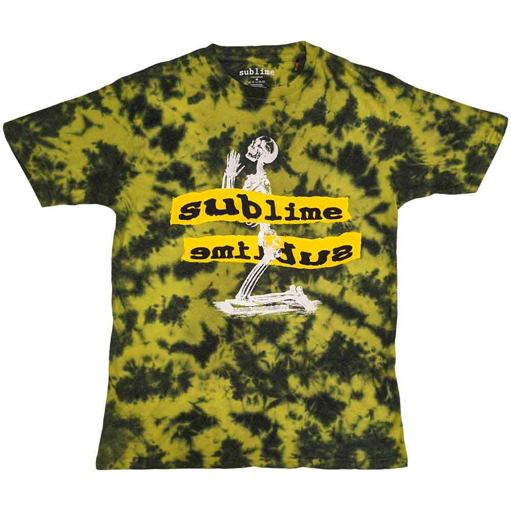 Sublime Unisex T-Shirt: Praying Skeleton (Yellow) (Wash Collection)