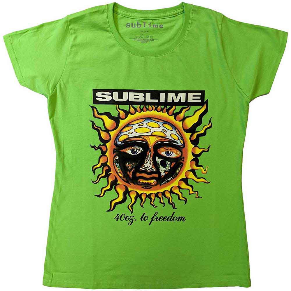 Sublime Ladies T-Shirt: 40oz To Freedom (Green)