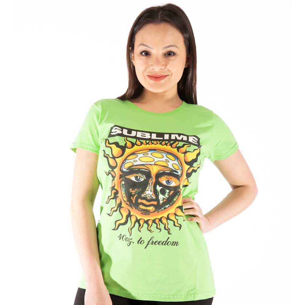 Sublime Ladies T-Shirt: 40oz To Freedom (Green)