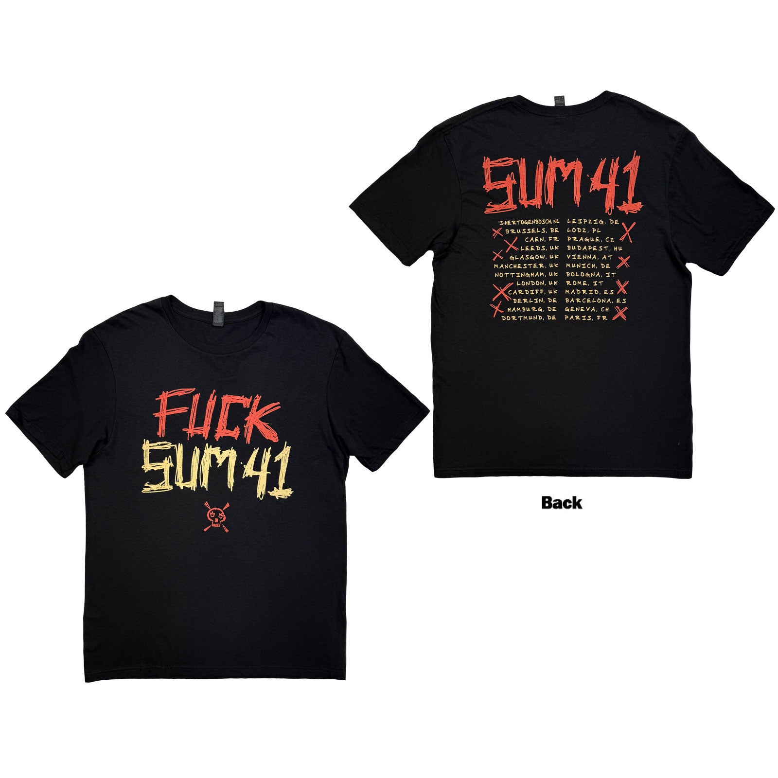 Sum 41 Unisex T-Shirt: Tour '24 Pt.2 Fuck Sum 41 (Black) (Back Print) (Ex-Tour)