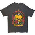 Sum 41 Unisex T-Shirt: Tour '24 Pt.2 Skull & Roses (Charcoal Grey) (Ex-Tour)