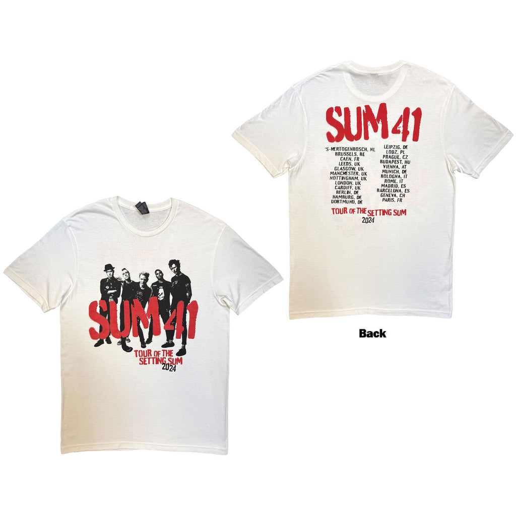 Sum 41 Unisex T-Shirt: Tour '24 Pt.2 Spray Paint (White) (Back Print) (Ex-Tour)