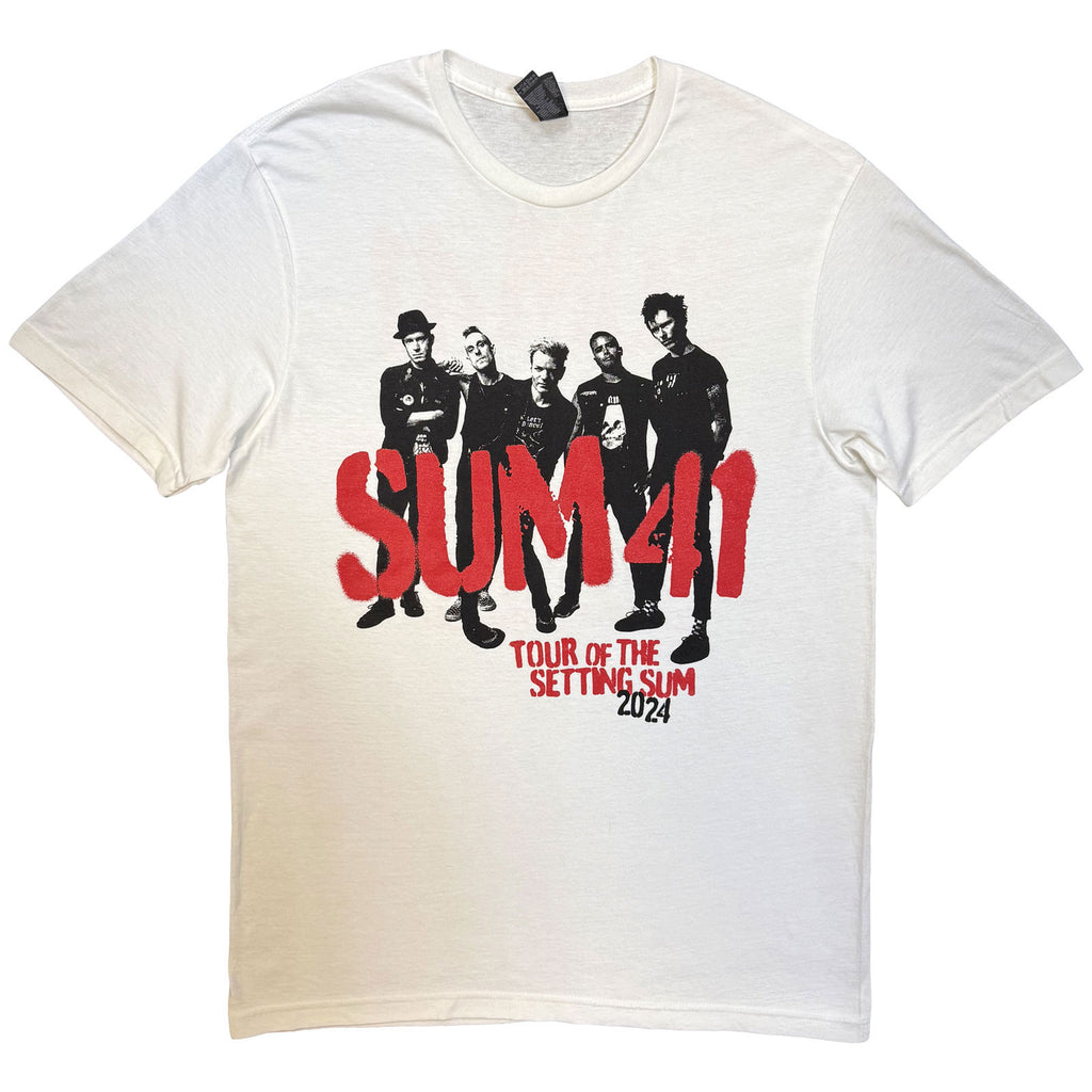 Sum 41 Unisex T-Shirt: Tour '24 Pt.2 Spray Paint (White) (Back Print) (Ex-Tour)
