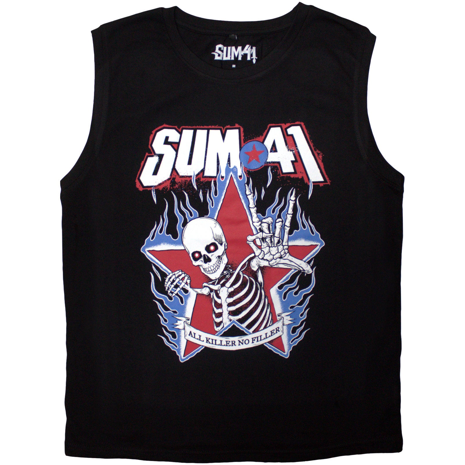 Sum 41 Unisex Tank T-Shirt: All Killer No Filler Skeleton (Black)