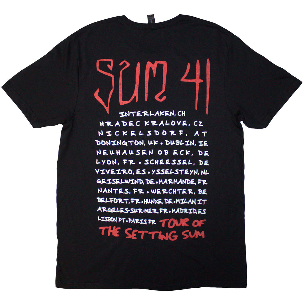 Sum 41 Unisex T-Shirt: Tour '24 Skull (Black) (Back Print & Ex-Tour)