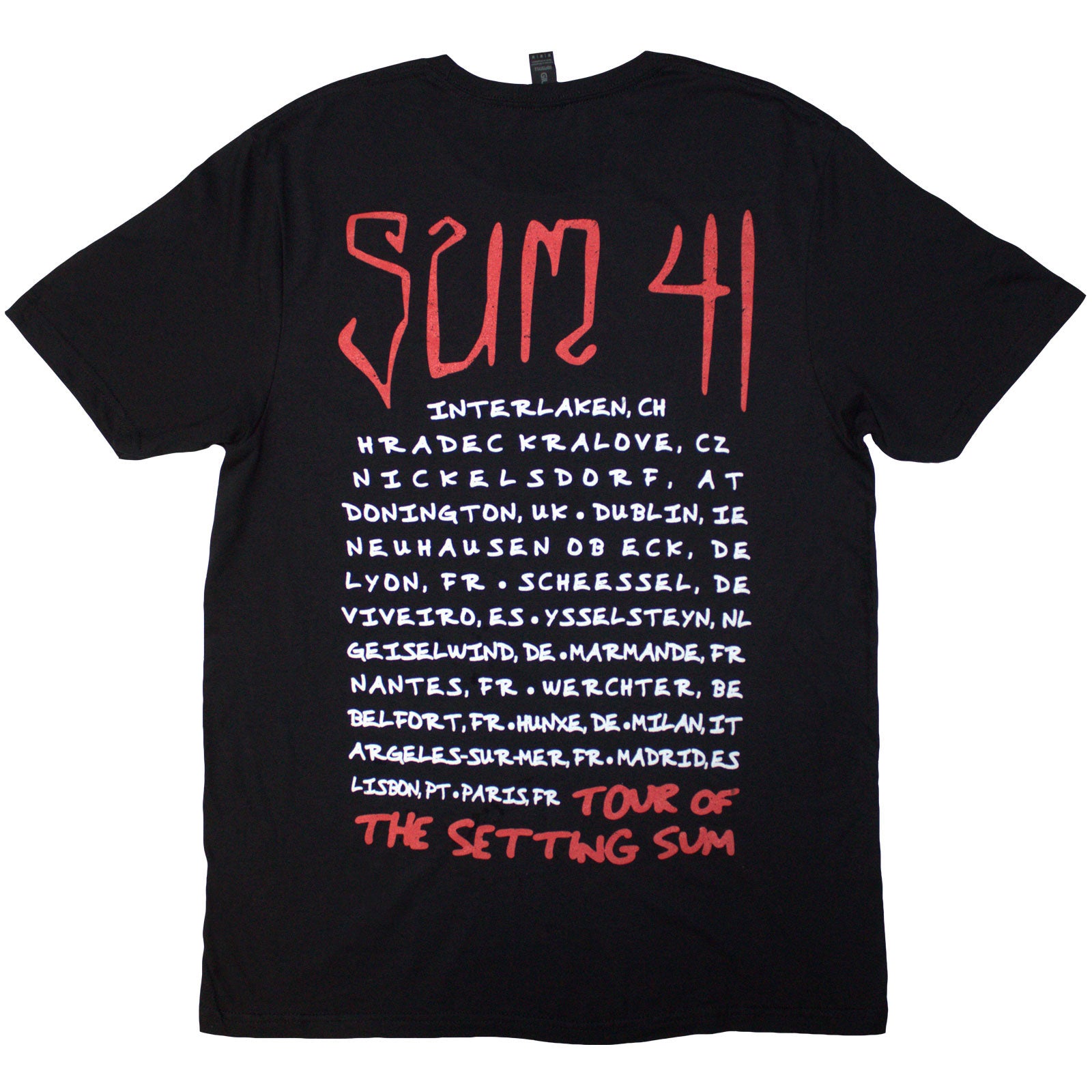 Sum 41 Unisex T-Shirt: Tour '24 Skull (Black) (Back Print & Ex-Tour)