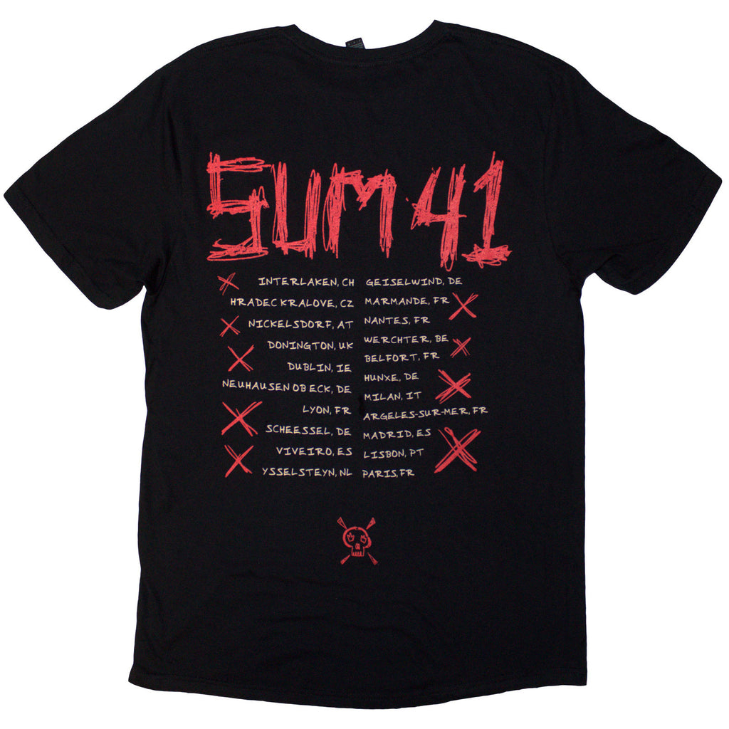 Sum 41 Unisex T-Shirt: Tour '24 Fuck Sum 41 (Black) (Back Print & Ex-Tour)