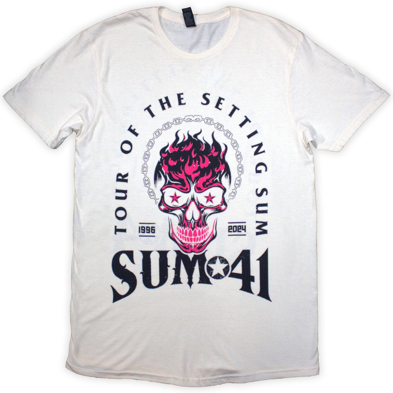 Sum 41 Unisex T-Shirt: Tour '24 Pink Skull (Natural) (Back Print & Ex-Tour)