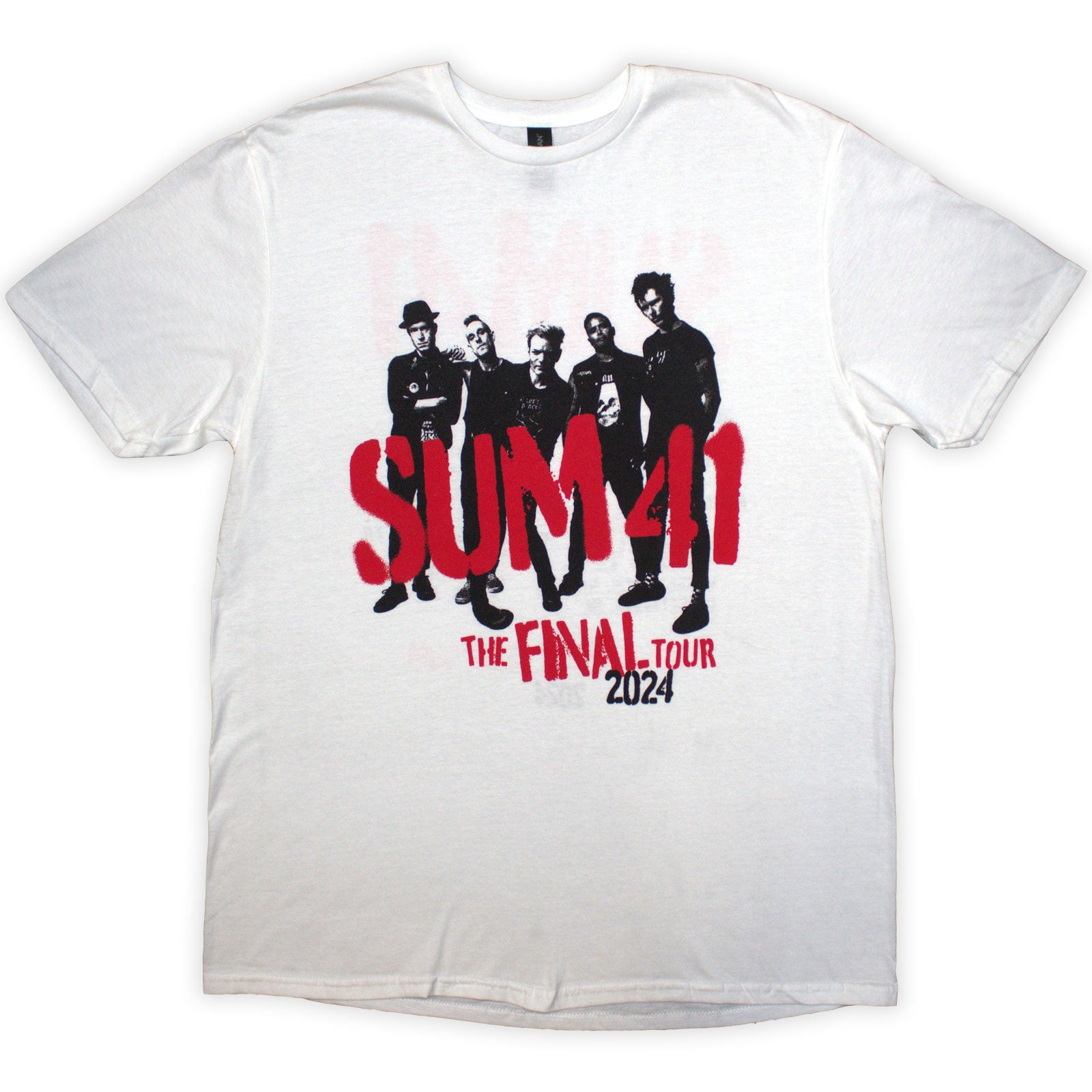 Sum 41 Unisex T-Shirt: Tour '24 Spray Paint (White) (Back Print & Ex-Tour)