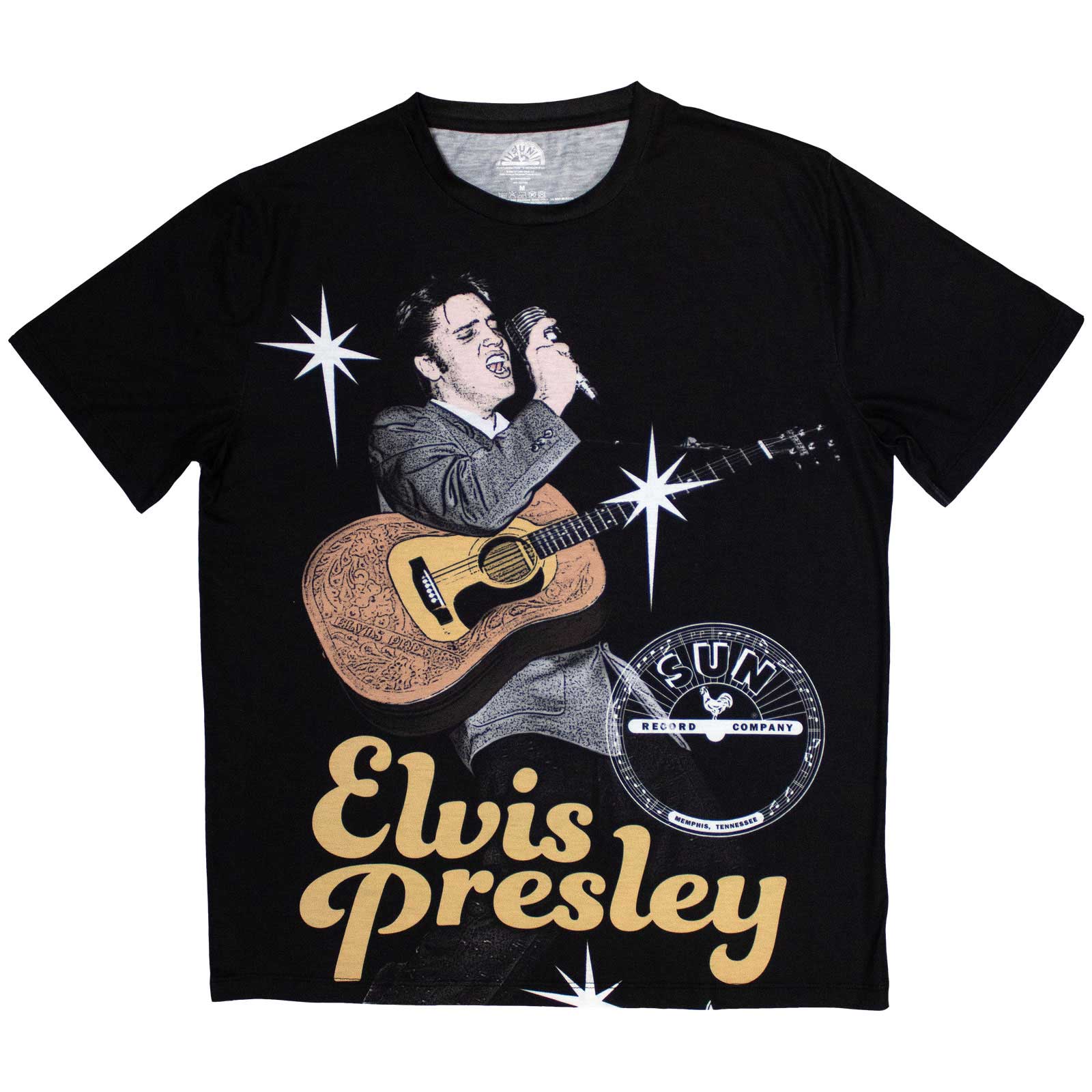 Sun Records Unisex Sublimation T-Shirt: Elvis Mic (Black)