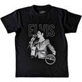 Sun Records Unisex T-Shirt: Elvis Live Portrait (Black)