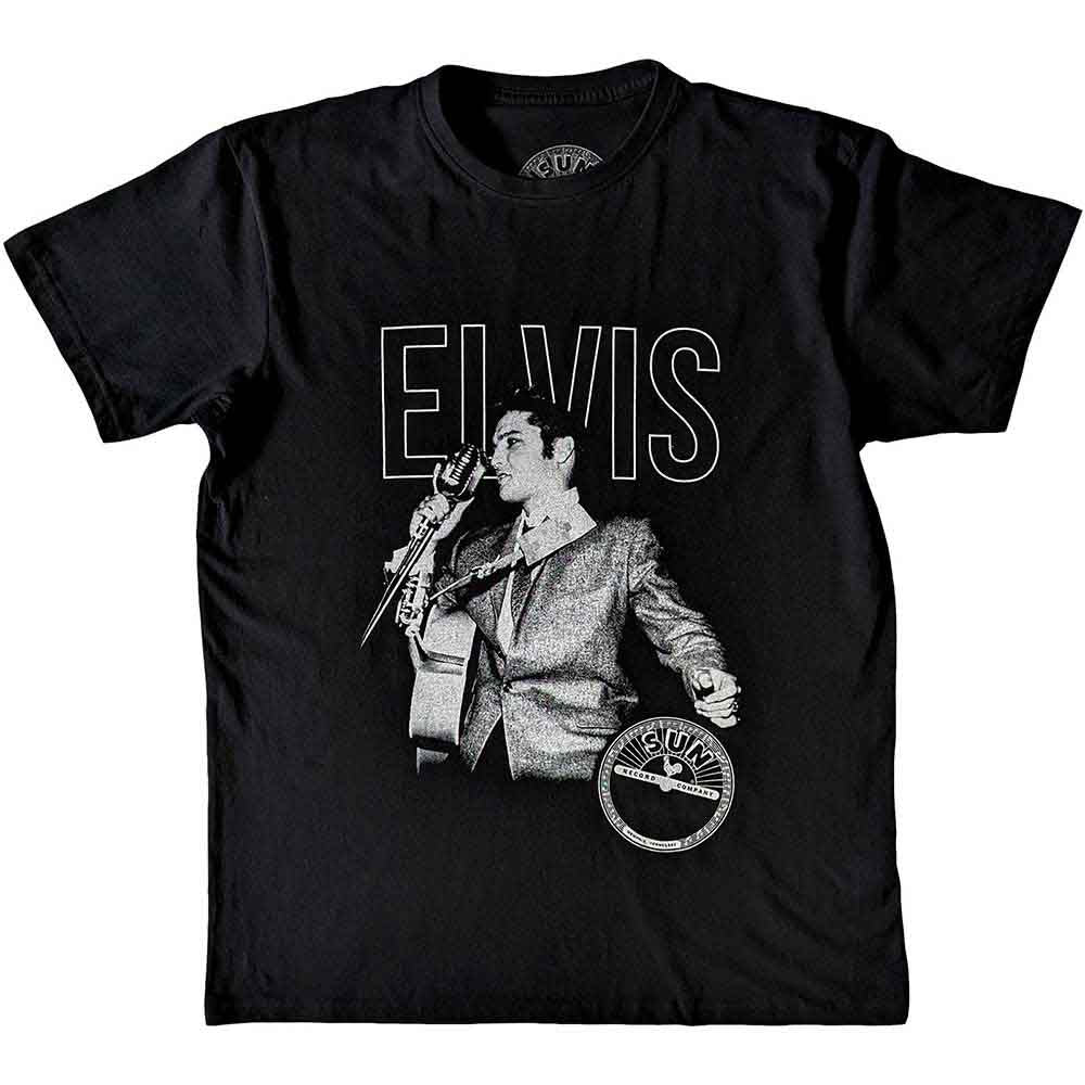 Sun Records Unisex T-Shirt: Elvis Live Portrait (Black)