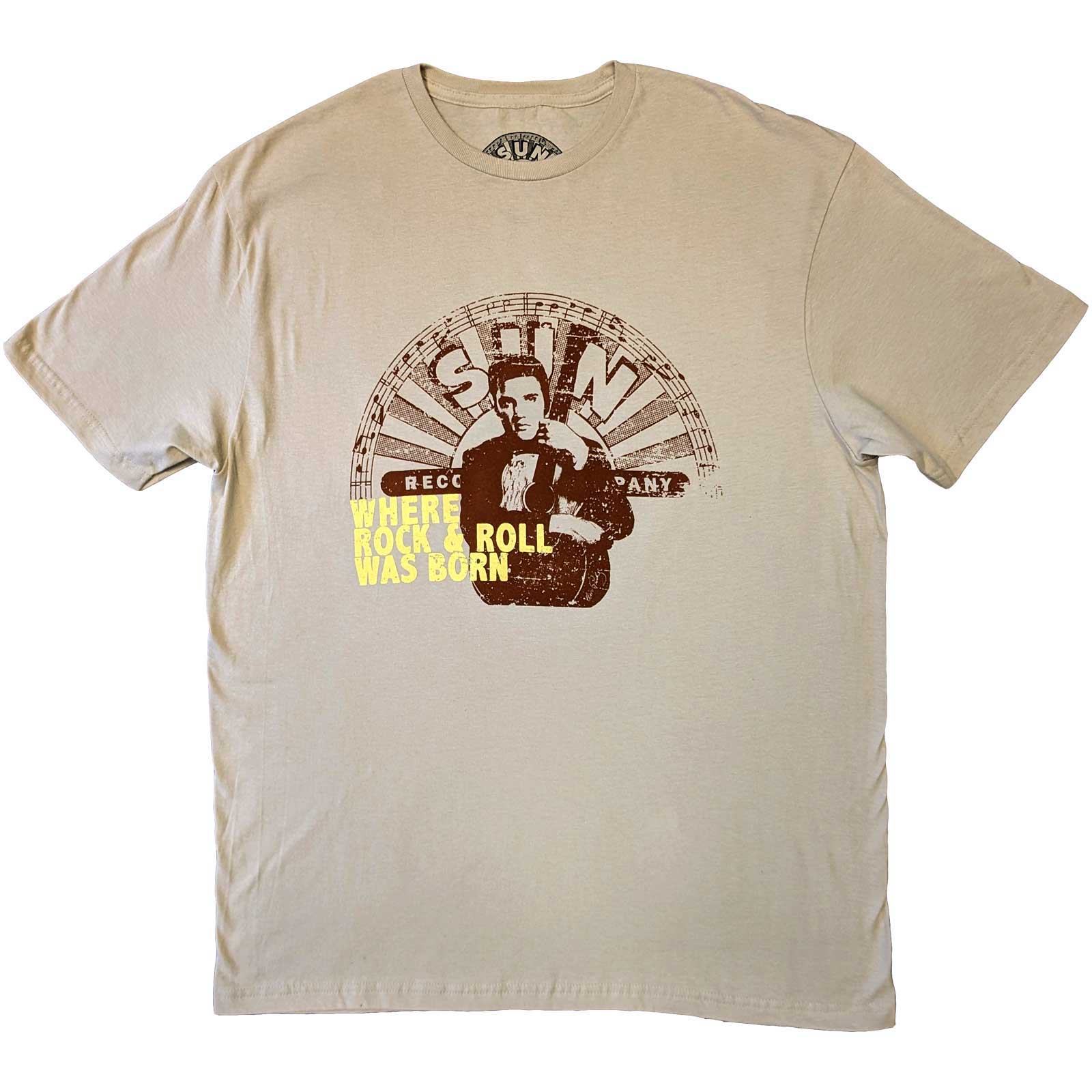 Sun Records Unisex T-Shirt: Elvis Where R&R Was Born (Sand)