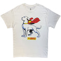DC Comics Unisex T-Shirt: Superman Krypto Cape (White)