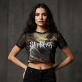 Slipknot: The End, So Far Profile Ladies Mesh Crop Top (Black) (Back Print)
