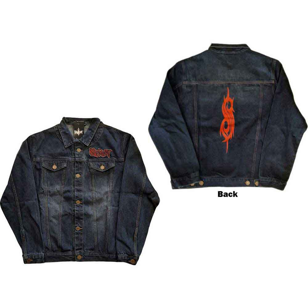 Veste en jean unisexe Slipknot : Logo Tribal (Bleu Denim) (Imprimé au dos)