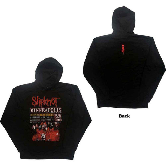 Slipknot Unisex Eco Pullover Hoodie: Minneapolis '09 (Black) (Back Print)