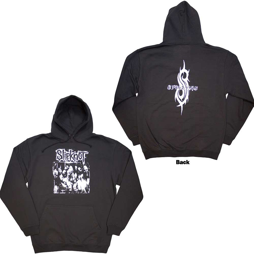 Slipknot Unisex Pullover Hoodie: Album Splatter (Charcoal Grey) (Back Print)