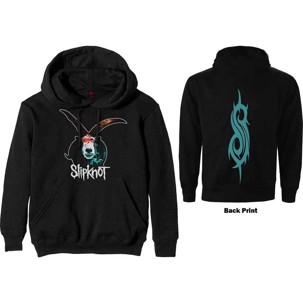 Slipknot Unisex Pullover Hoodie: Graphic Goat (Black) (Back Print)