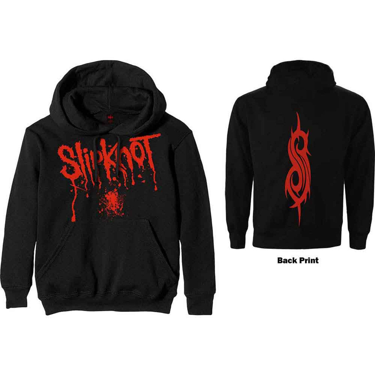 Slipknot Unisex Pullover Hoodie: Logo (Black) (Back Print)