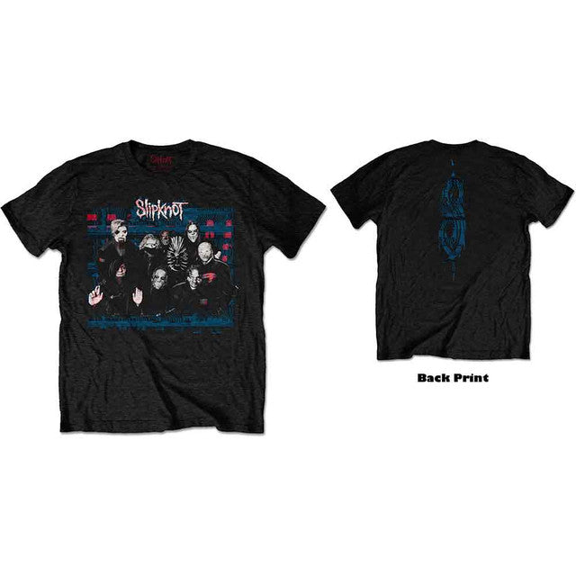Slipknot: We Are Not Your Kind Glitch Group Unisex T-Shirt (Black) (Back Print)