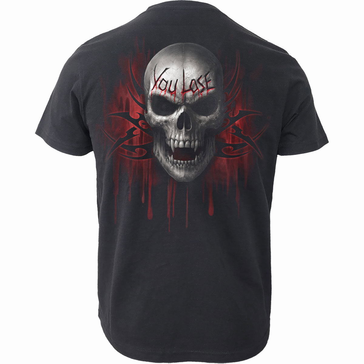 Spiral Unisex Organic T-Shirt: Game Over (Black) (Back Print)