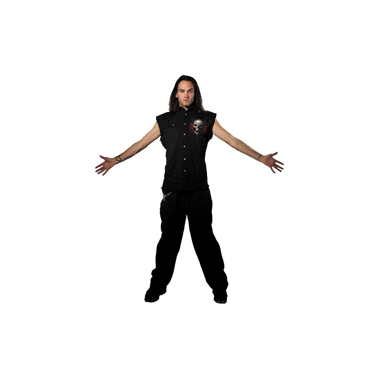 Spiral Unisex Worker Shirt: Game Over (Black) (Back Print)