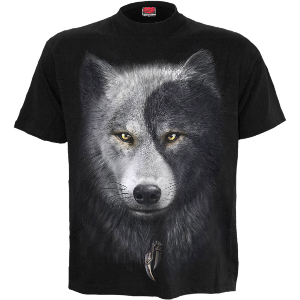 Spiral Unisex T-Shirt: Wolf Chi (Black) (Back Print)
