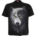 Spiral Unisex T-Shirt: Wolf Chi (Black) (Back Print)