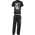 Spiral Unisex 4 Piece Gothic Pyjama Set: Wolf Chi (Black) (Back Print)