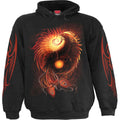 Spiral Unisex Pullover Hoodie: Phoenix Arisen (Black) (Back & Sleeve Print)