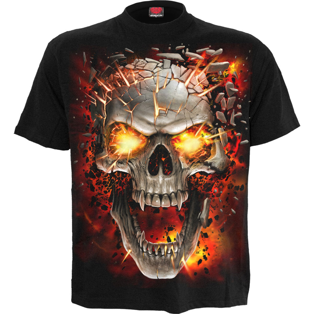Spiral Unisex T-Shirt: Skull Blast (Black) (Back Print)